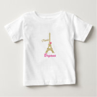 Torre Eiffel Dourada Paris & Rosa Personalizada