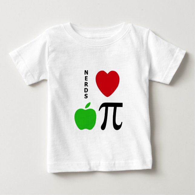 Camiseta Para Bebê Torta de Apple do amor dos nerd (Frente)