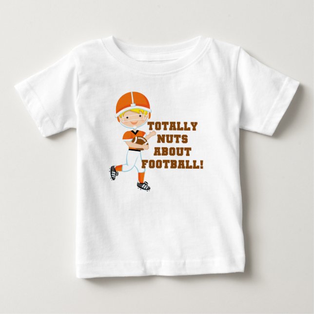 Camiseta Para Bebê Totalmente Loucos Sobre Futebol (Frente)