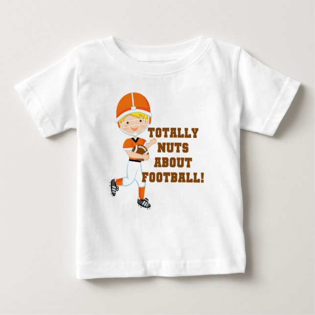 Camiseta Para Bebê Totalmente Loucos Sobre Futebol (Frente)