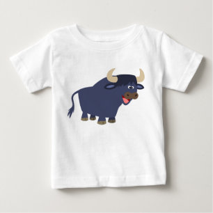 Camiseta Para Bebê Touro de Cartoon Bonito, Camiseta Bebê