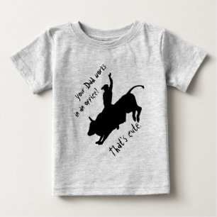 Camiseta Para Bebê Touro De Raiva Andando Rodeo Cowboy Para Cima