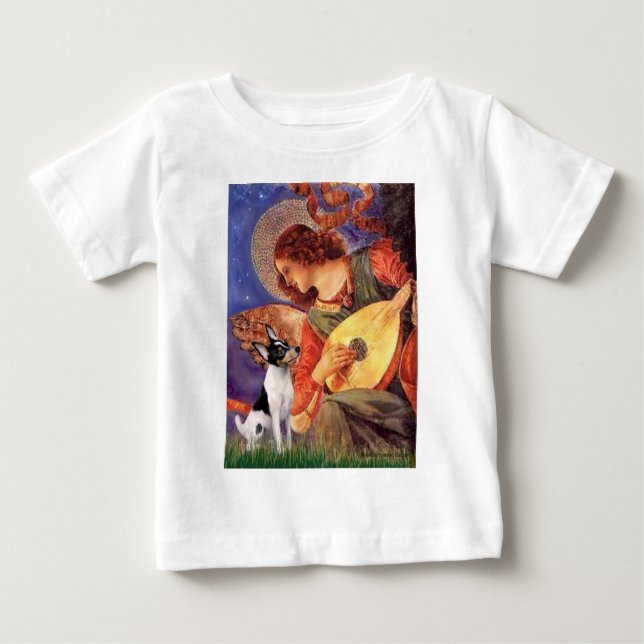 Camiseta Para Bebê Toy Fox Terrier - Anjo da Mandolina (Frente)
