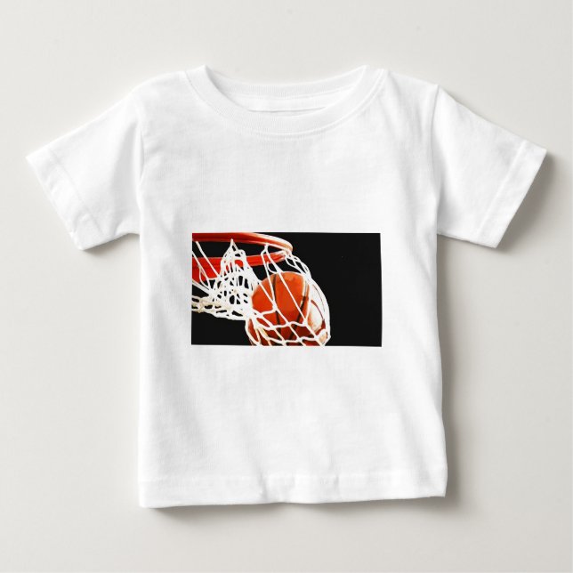 Camiseta Para Bebê Trabalho de arte de basquetebol (Frente)