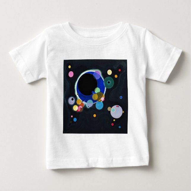 Camiseta Para Bebê Trabalho de arte de Vários Círculos do Kandinsky (Frente)