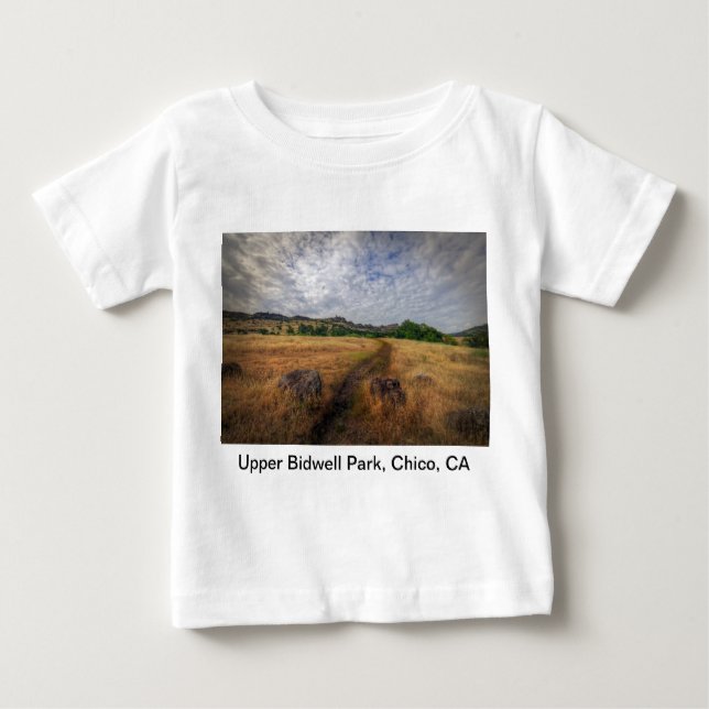 Camiseta Para Bebê Trailhead, Upper Bidwell Park, Chico, Ca (Frente)