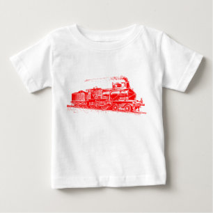 Camiseta Para Bebê Trem 03 - Vermelho