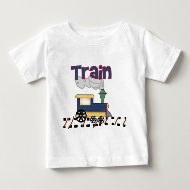 Camiseta Para Bebê Trem nos Trilhos (Frente)