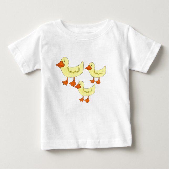 Camiseta Para Bebê Três Patinhos (Frente)