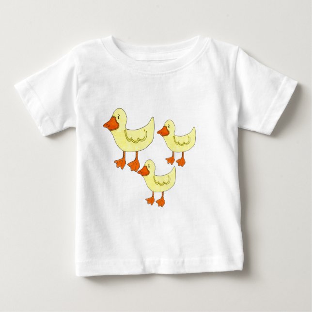 Camiseta Para Bebê Três Patos Pequenos (Frente)