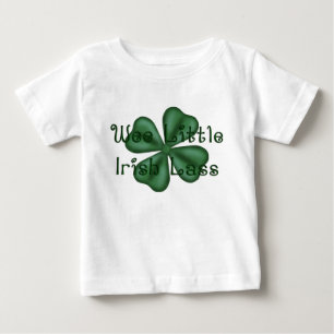Camiseta Para Bebê Trevo irlandês pequeno pequenino da rapariga do