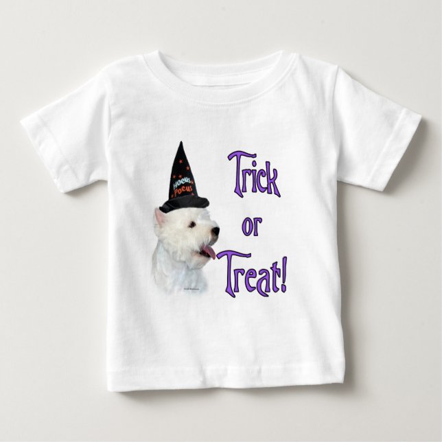 Camiseta Para Bebê Trilha de Terrier Branco da Highland Ocidental (Frente)
