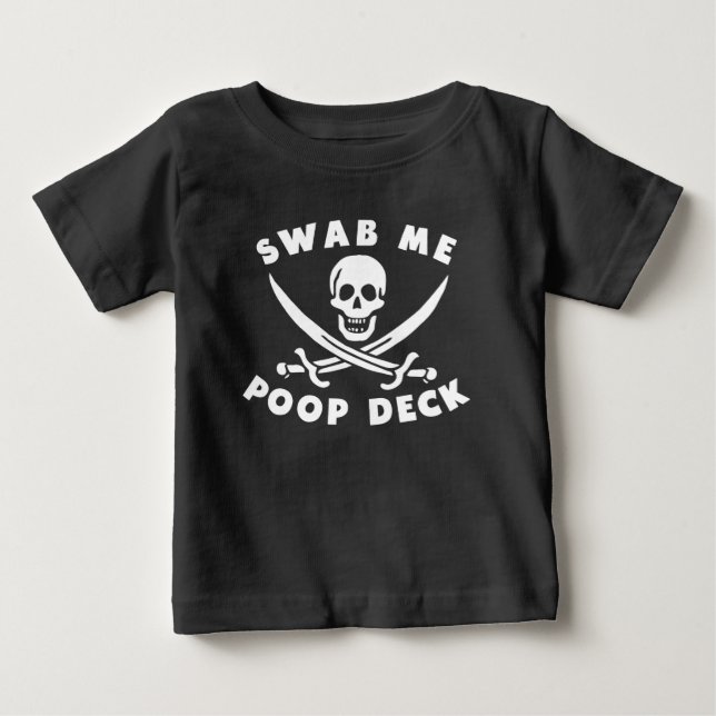 Camiseta Para Bebê Troque-me por Poop Deck (Frente)
