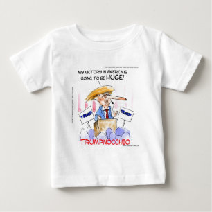 Camiseta Para Bebê Trumpnocchio Coisas Divertidas de Donald Trump