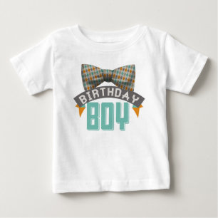 Camiseta Para Bebê Tshirt do menino do aniversário de Bowtie