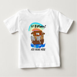 Camiseta Para Bebê Tshirt do primeiro aniversario da arca de Noah