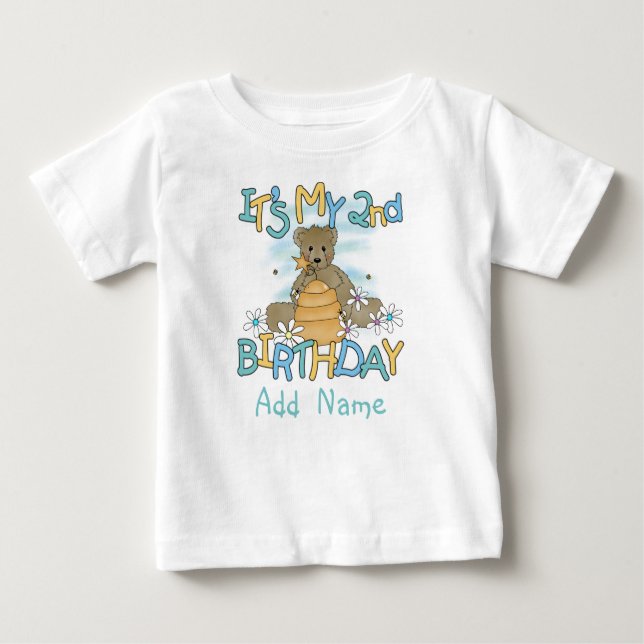 Camiseta Para Bebê Tshirt personalizado do segundo aniversário do (Frente)