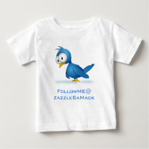 Camiseta Para Bebê Twitter Siga-me no seu nome de usuário