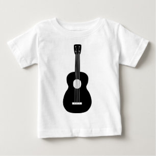 Camiseta Para Bebê Ukulele - Preto