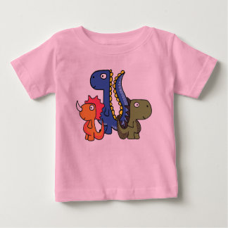 Camiseta Para Bebê Um amigo lunático do dinossauro, bonito e adorável