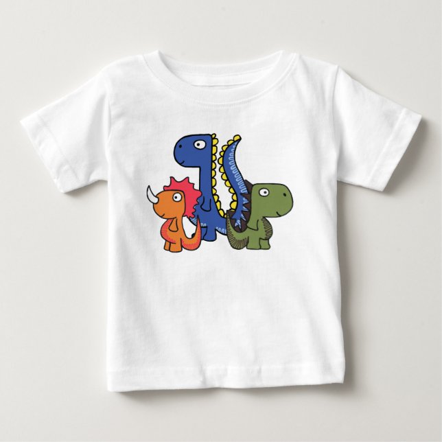 Camiseta Para Bebê Um amigo lunático do dinossauro, bonito e adorável (Frente)