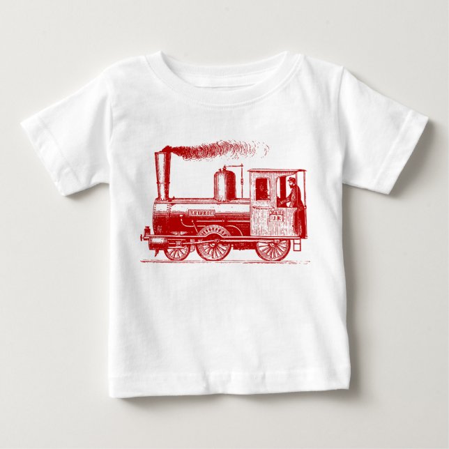 Camiseta Para Bebê Um homem e seu trem - Ruby (Frente)