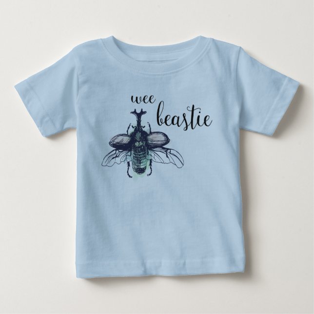 Camiseta Para Bebê Um pedaço bonito para a sua pequena beastie! Inset (Frente)