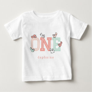 Camiseta Para Bebê Uma Menina Branca Rosa Pata Bebê Patos De Bebê