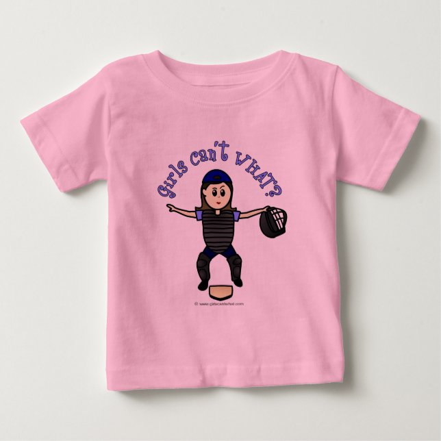 Camiseta Para Bebê Umpire fêmea clara (Frente)