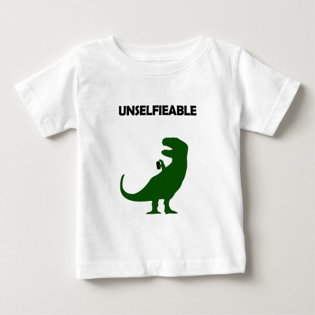 Camiseta Para Bebê Unselfieable T-Rex (Frente)