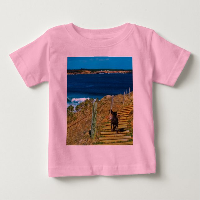 Camiseta Para Bebê Ursinho De Roubos De Cachorro Pingado Chinês, (Frente)