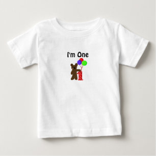 Camiseta Para Bebê Ursinho Eu Sou Um