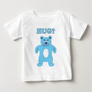 Camiseta Para Bebê Urso Azul Triste - Abraço?