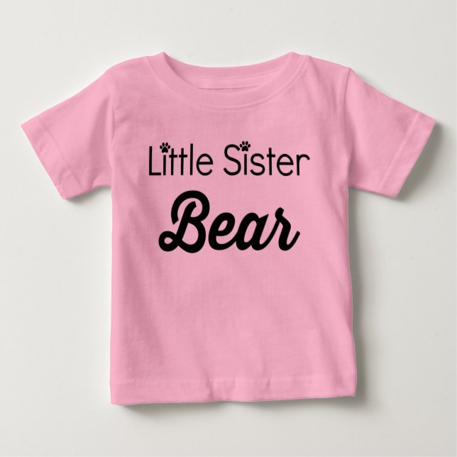 Camiseta Para Bebê Urso da Irmã Pequena (Frente)