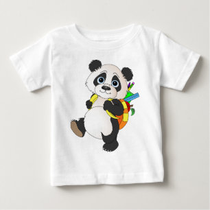Camiseta Para Bebê Urso de panda com trouxa