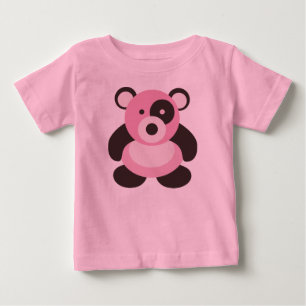 Camiseta Para Bebê Urso de panda do rosa de bebê