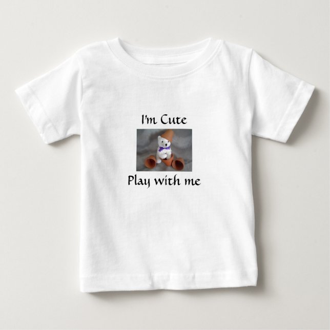 Camiseta Para Bebê Urso de pelúcia brincalhão (Frente)