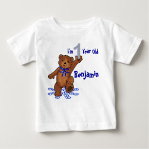 Camiseta Para Bebê Urso de ursinho do primeiro aniversario