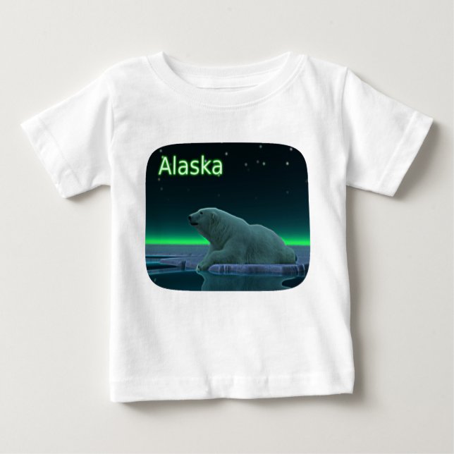 Camiseta Para Bebê Urso Polar De Borda De Gelo (Frente)