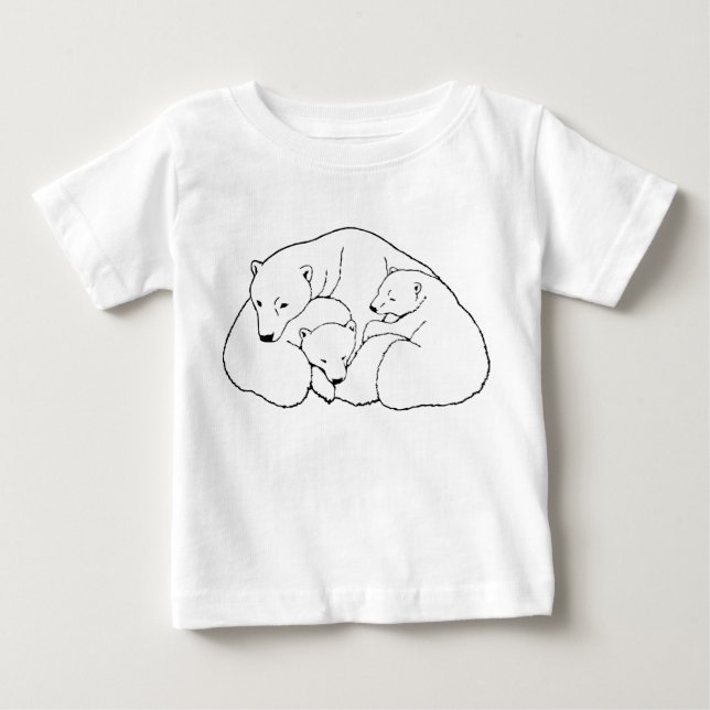 Camiseta Para Bebê Ursos Polares Camiseiros Camiseiros Ursos Polares (Frente)