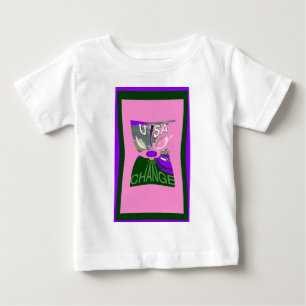 Camiseta Para Bebê USA Change Art Impressão