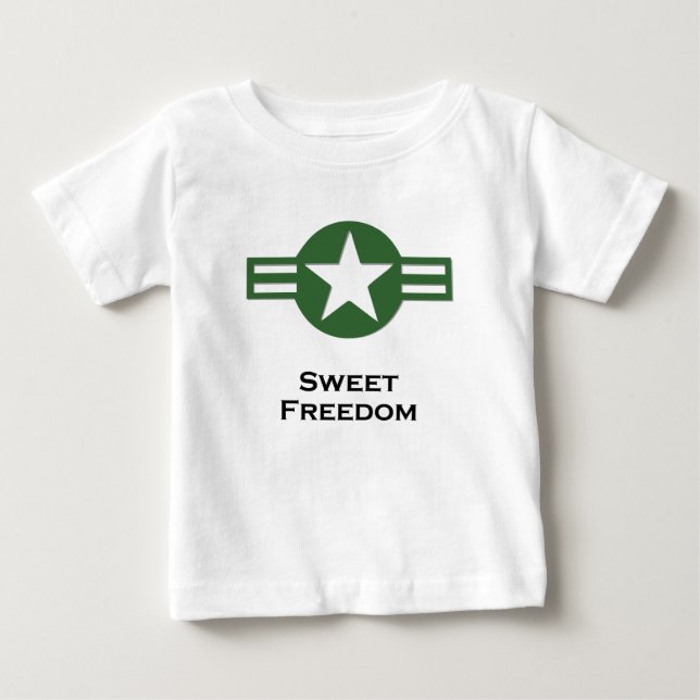 Camiseta Para Bebê USA Sweet Freedom Green (Frente)