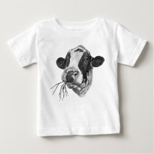 Camiseta Para Bebê Vaca de leiteria feliz do frisão de Holstein