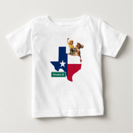 Camiseta Para Bebê Vaqueira da Bandeira do Estado do Texas e Placa de