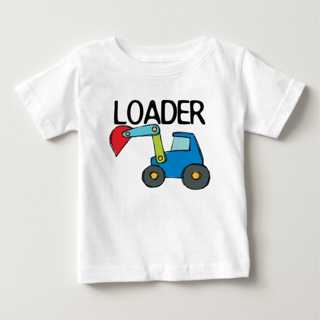 Camiseta Para Bebê Veículo de construção carregador (Frente)