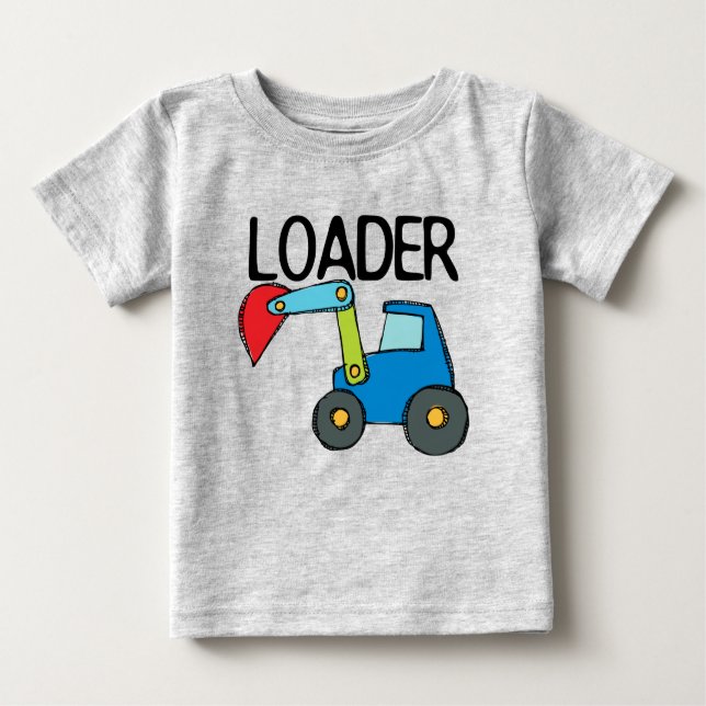 Camiseta Para Bebê Veículo de construção carregador (Frente)