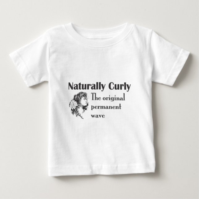 Camiseta Para Bebê Velho Mundo Naturalmente Curly (Frente)