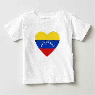 Camiseta Para Bebê Venezuela Flag Heart Shirt