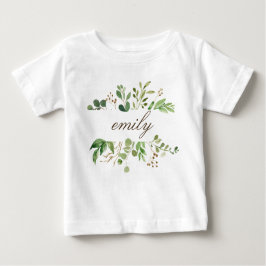Camiseta Para Bebê Verde Nome Personalizado Bebê