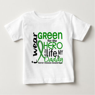 Camiseta Para Bebê Verde para a doença renal do pai do herói 2